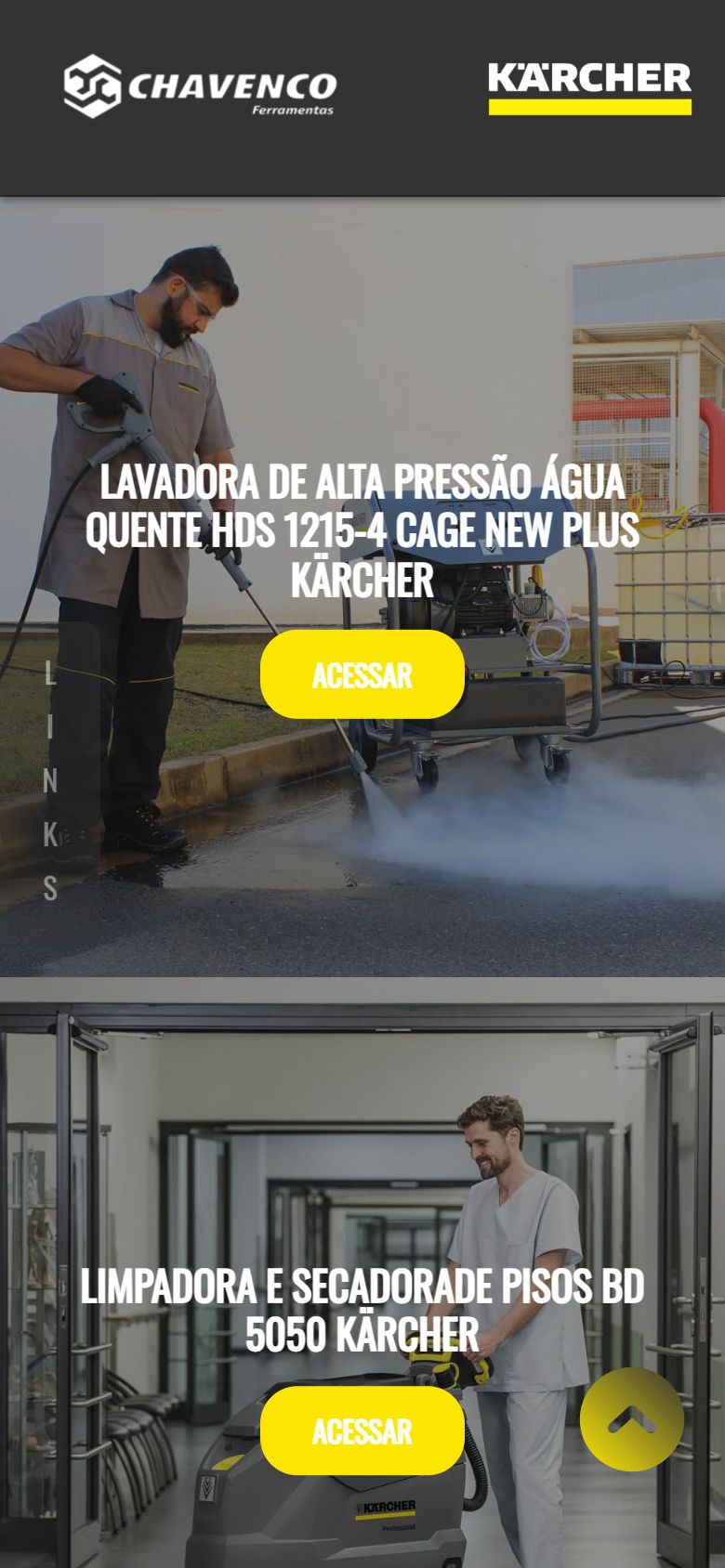 Página Kärcher da Chavenco no celular